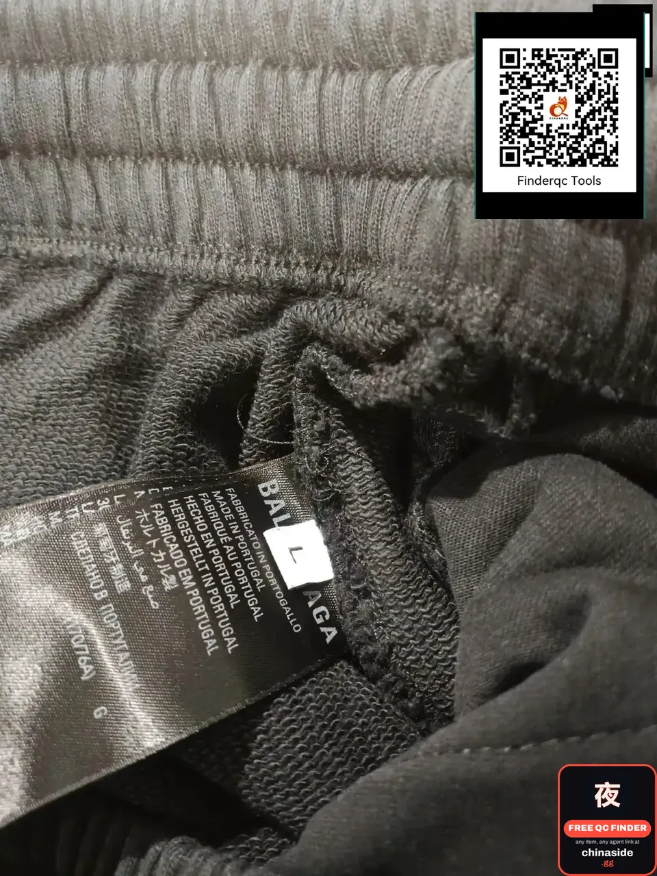 QC photo of the Balenciaga Football Pants