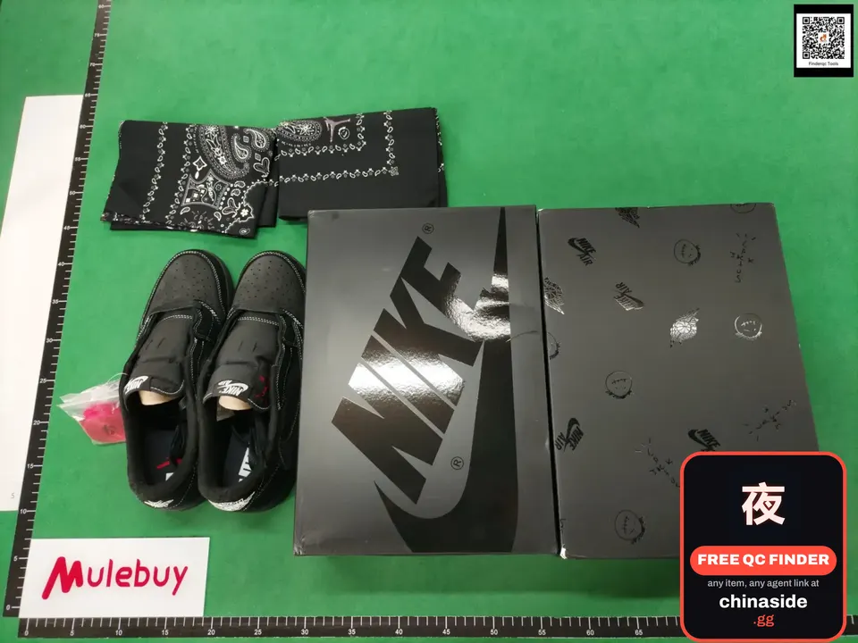 QC photo of the Jordan 1 Retro Low OG Black Phantom