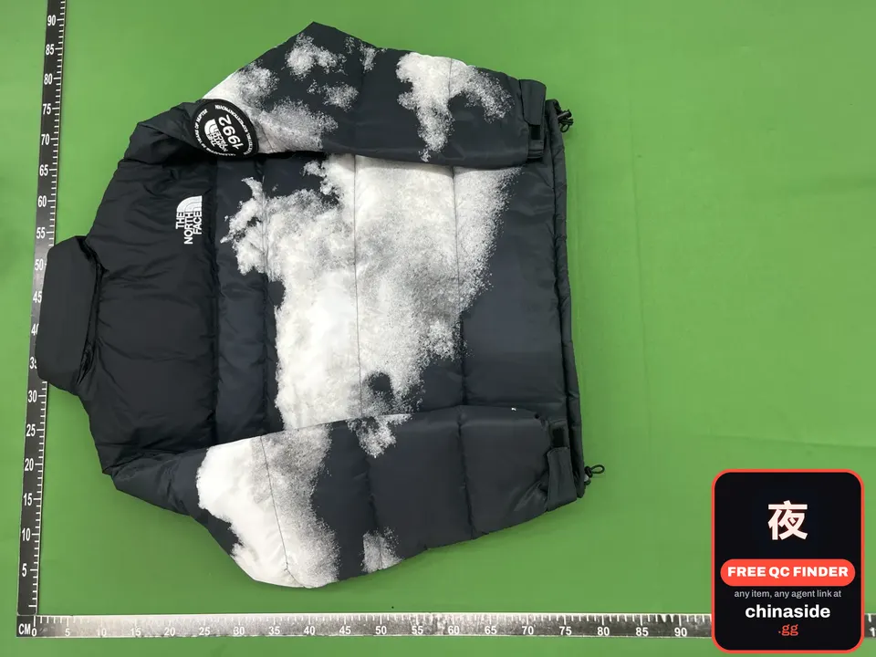 QC photo of the ZOK 1992 Black White Tie-Dye Down Jacket