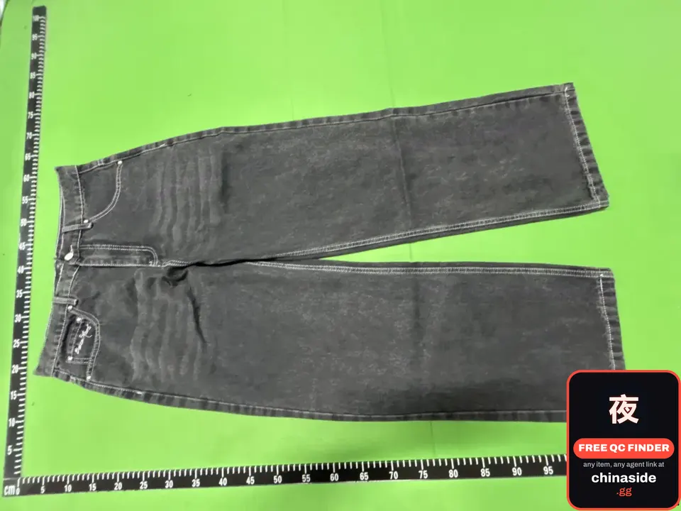 QC photo of the Black Wash Denim Trousers