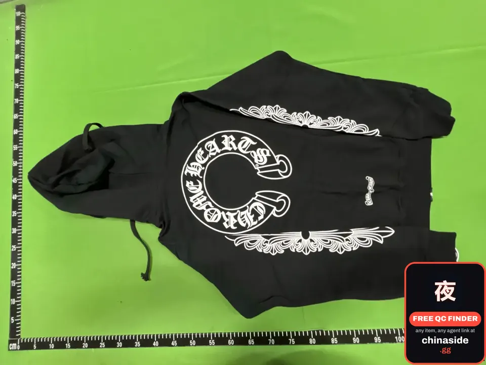 QC photo of the Hooded Zip-Up Cross Design Jacket