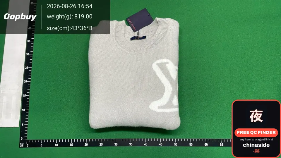 QC photo of the Large Jacquard Logo Pullover Sweater