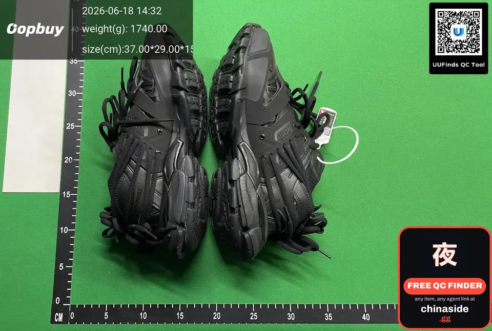 QC photo of the Balenciaga Track Sneakers