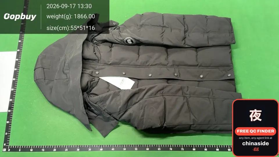 QC photo of the Goose Down Jacket