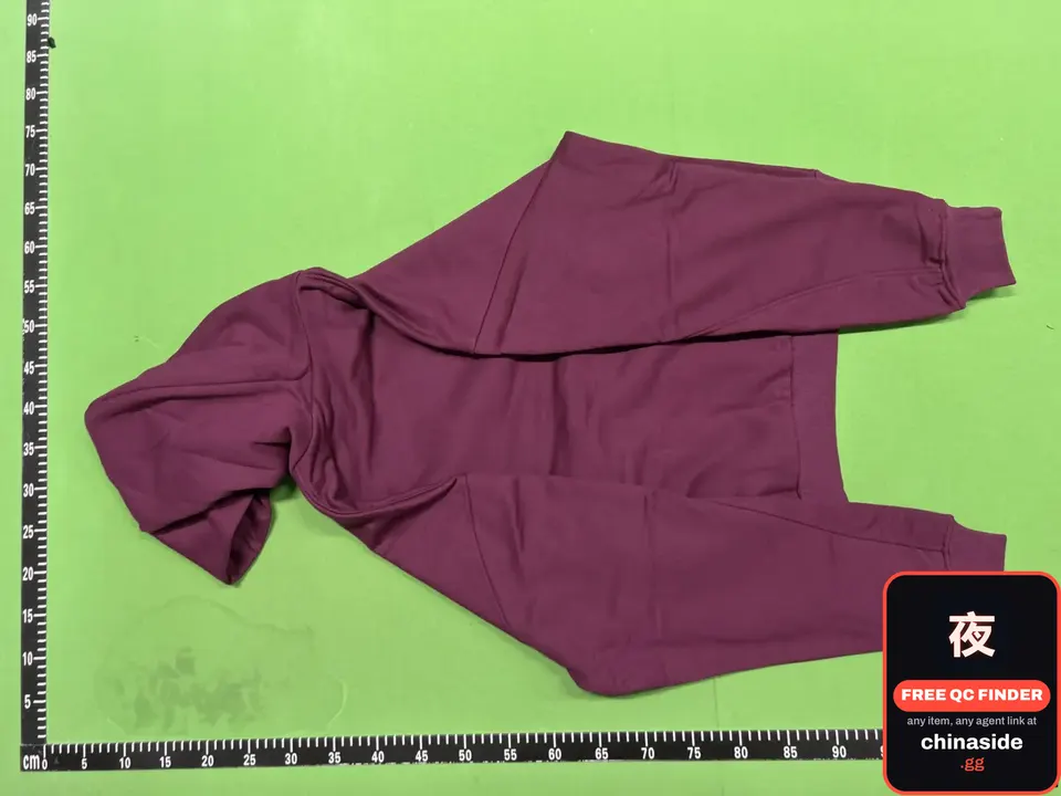 QC photo of the Y-5M Wine-Red Hoodie