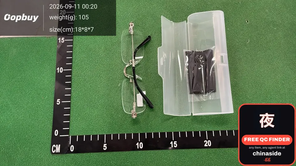 QC photo of the Anti-Blue Light Rimless Reading Glasses