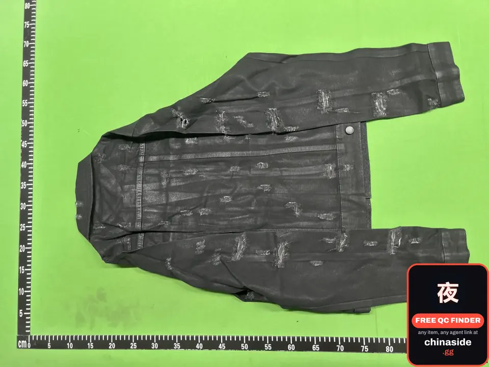 QC photo of the Hedi Slimane Style Distressed Denim Jacket