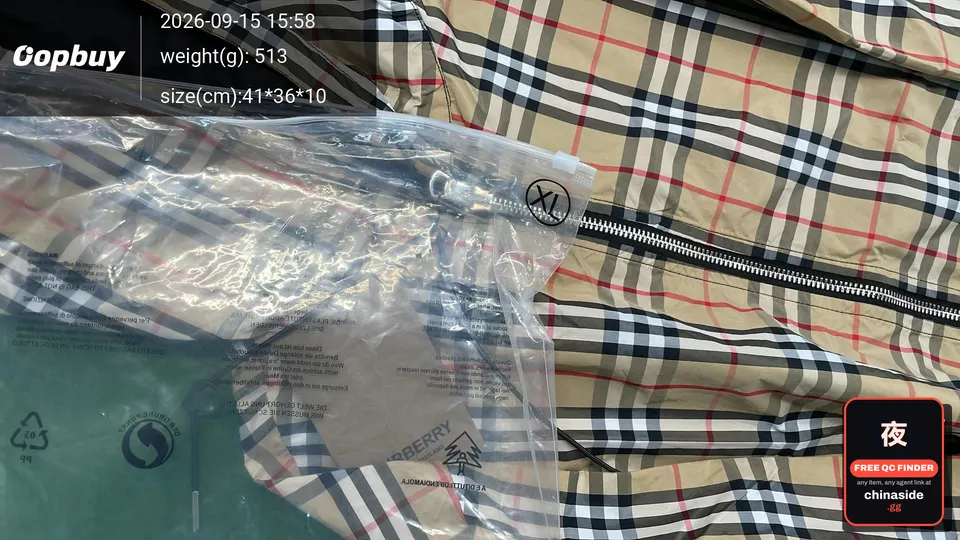 QC photo of the Classic Plaid Reversible Hooded Jacket