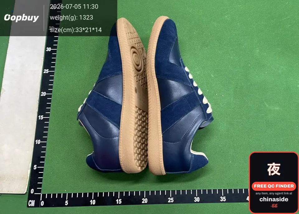 QC photo of the MM6 German Training Shoes