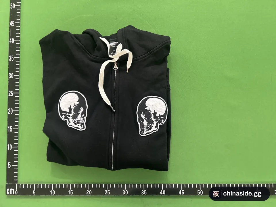 QC photo of the NIne Double Skull Embroidered Hooded Jacket