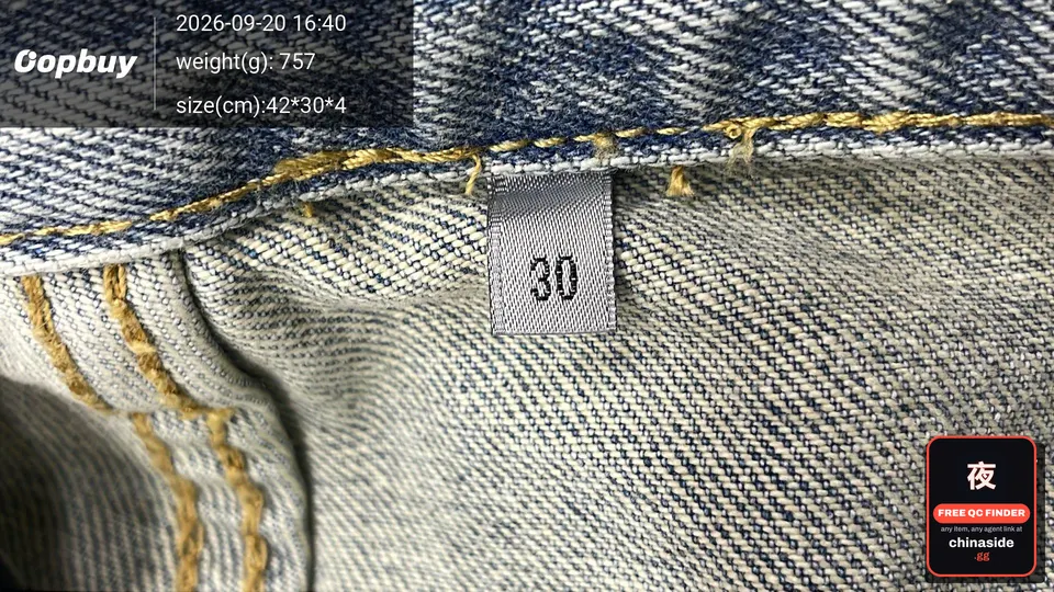 QC photo of the Fatale Studio Patch Jeans