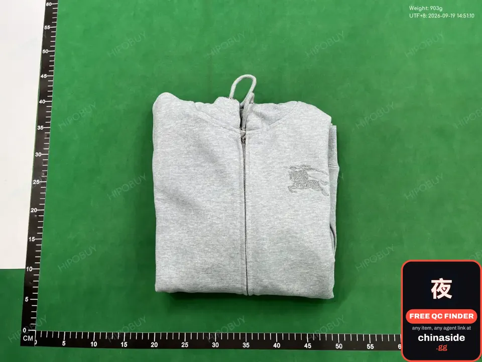 QC photo of the Hooded Zip-Up Cardigan Sweatshirt