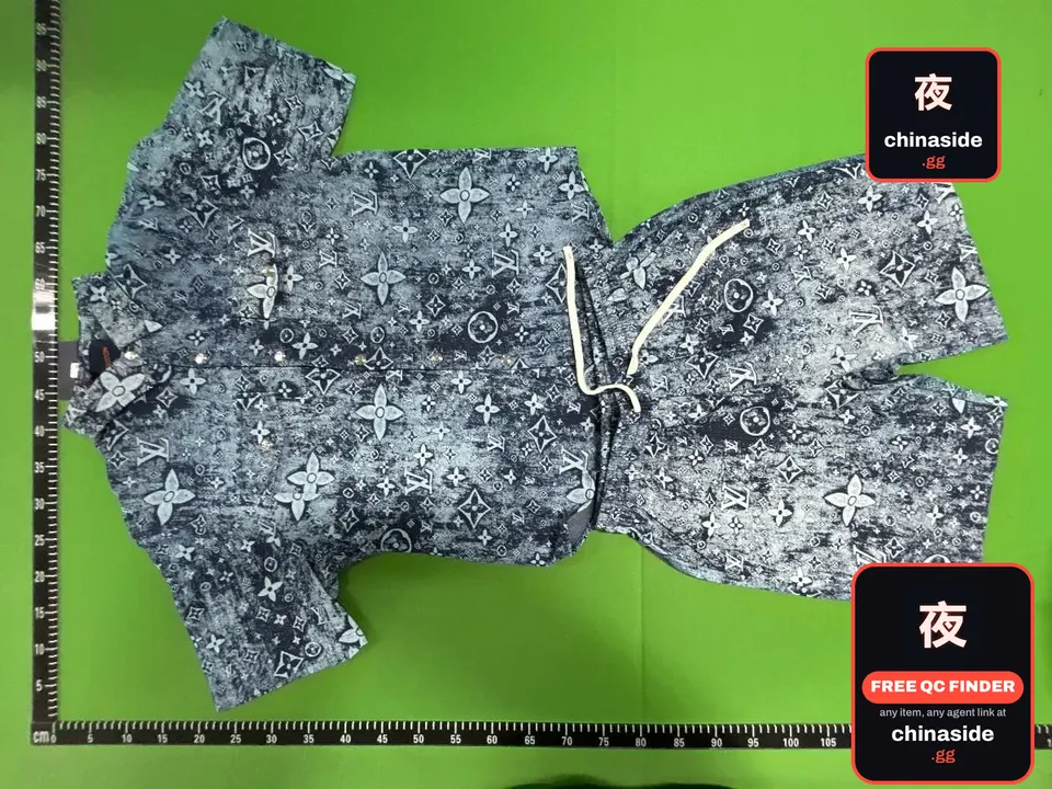 QC photo of the Retro Denim Shorts and Shirt Set
