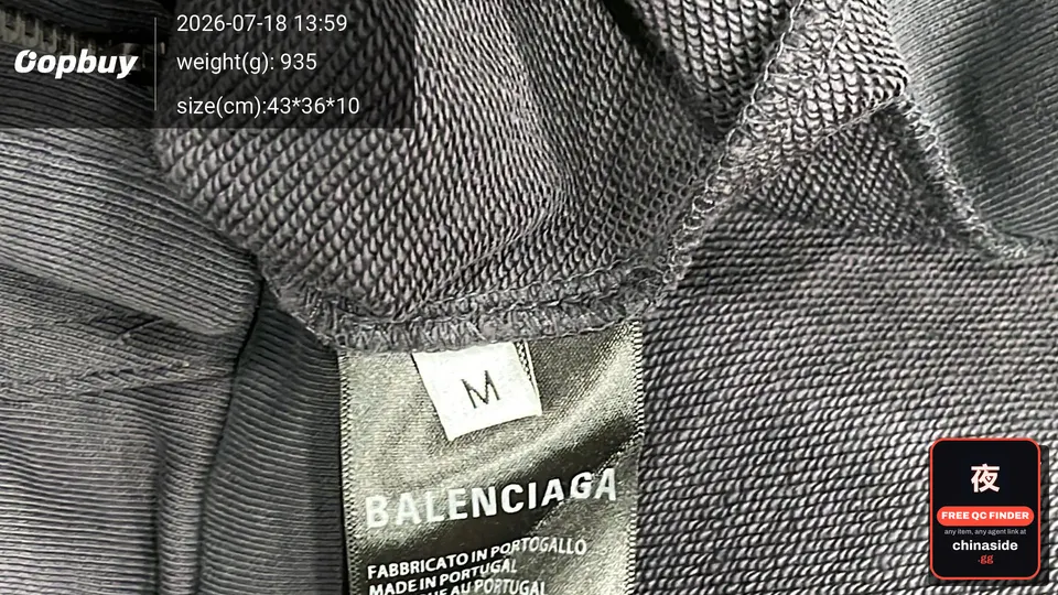 QC photo of the Flame Letters Zippered Hoodie