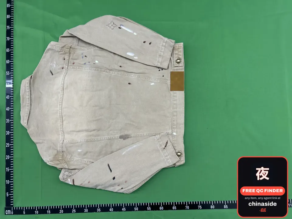 QC photo of the Hand-painted Graffiti Khaki Coat