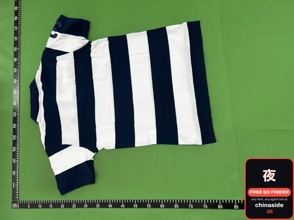 QC photo of the Striped Lapel Polo Shirt