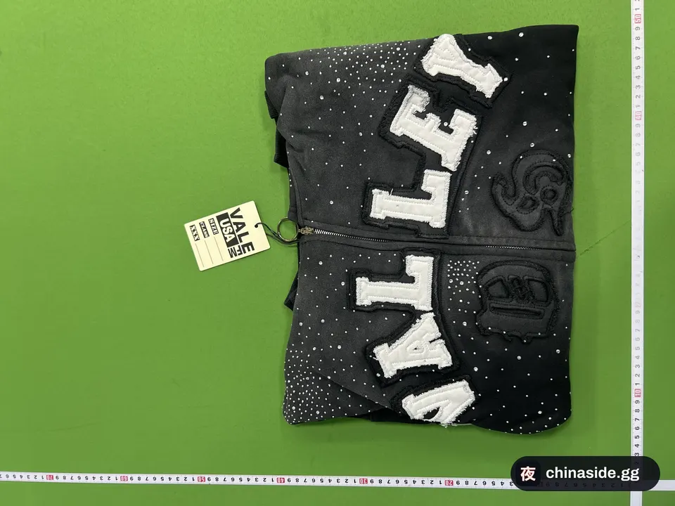 QC photo of the Valley Rhinestone Zip-Up Hoodie Jacket